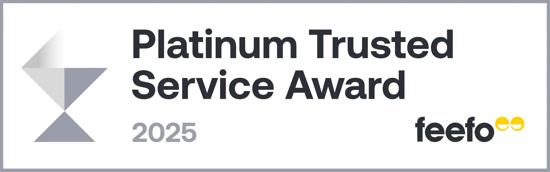 Feefo Platinum Trusted Service Award 